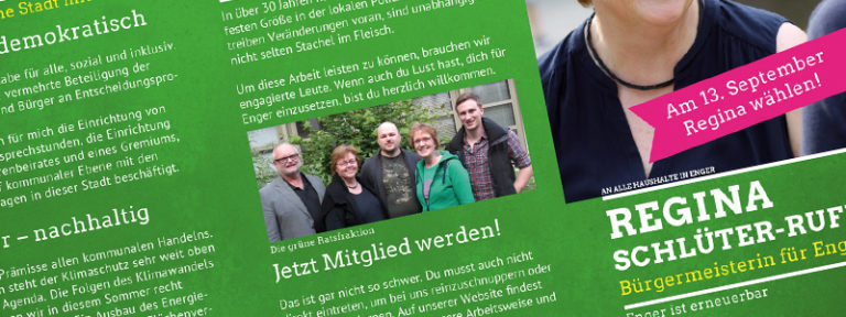 Der Flyer zur Bürgermeister*innenwahl