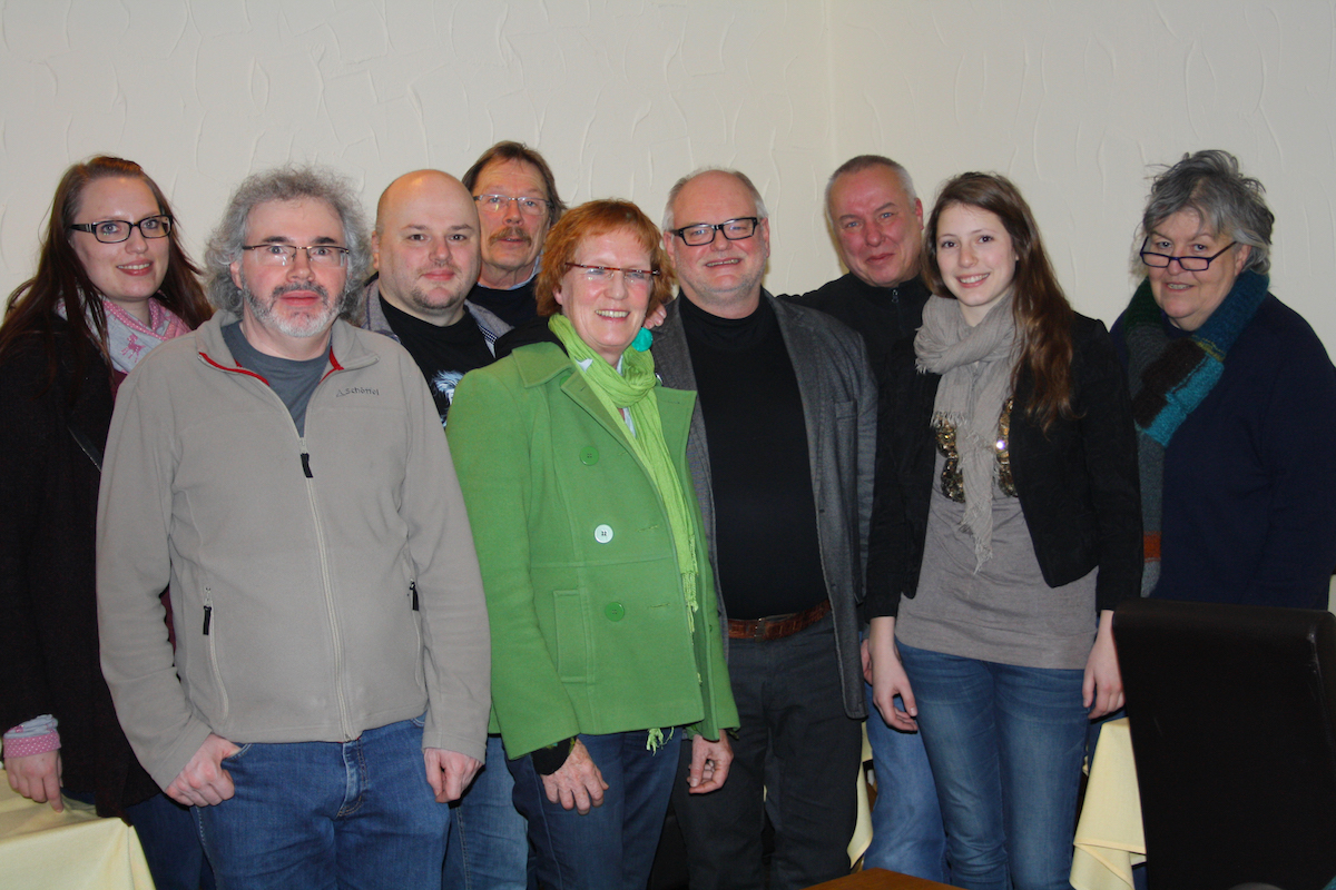 Mitglieder der Engeraner Grünen mit Anika Hüting (2. von rechts)